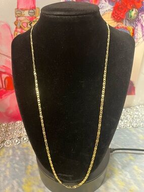 24” 3mm Mariner Diamond-cut Gold Necklace